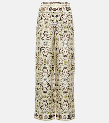 Pantalon ample imprimé en soie | Tory Burch