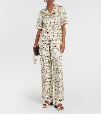 Pantalon ample imprimé en soie | Tory Burch