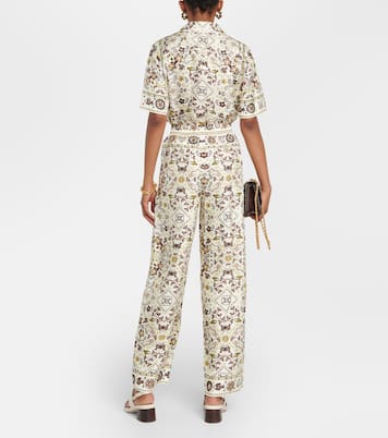 Pantalon ample imprimé en soie | Tory Burch