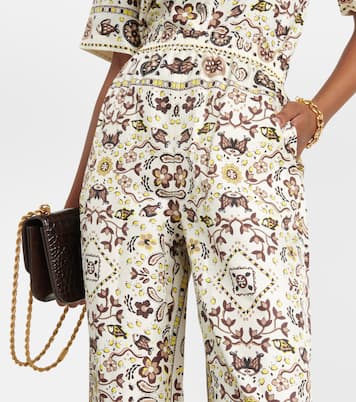Pantalon ample imprimé en soie | Tory Burch