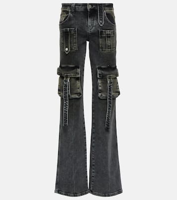Low-Rise-Cargohose aus Denim | Blumarine