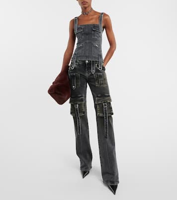 Low-Rise-Cargohose aus Denim | Blumarine