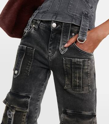 Low-Rise-Cargohose aus Denim | Blumarine