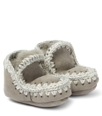 Baby shearling-lined suede booties | Mou Kids