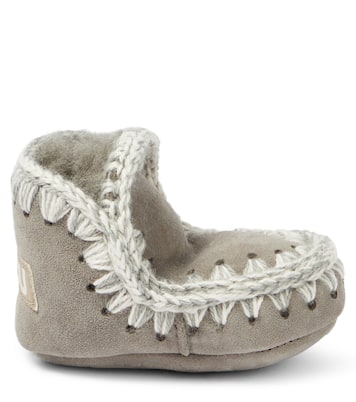 Baby shearling-lined suede booties | Mou Kids
