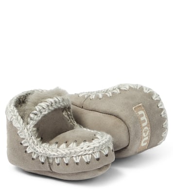Baby shearling-lined suede booties | Mou Kids