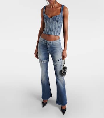 Bustier-Top aus Denim | Off-White