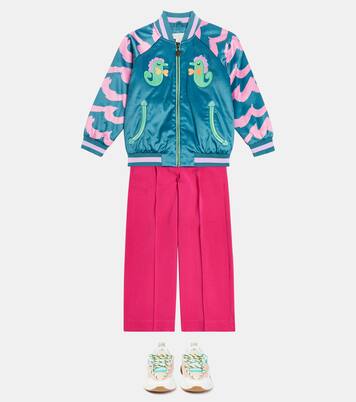 Bestickte Bomberjacke aus Satin | Stella McCartney Kids