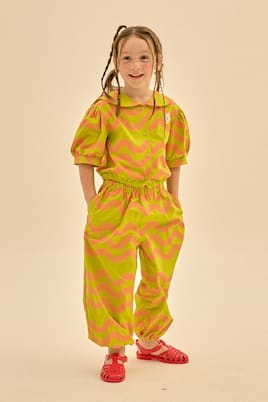 Wave printed cotton blouse | Jellymallow