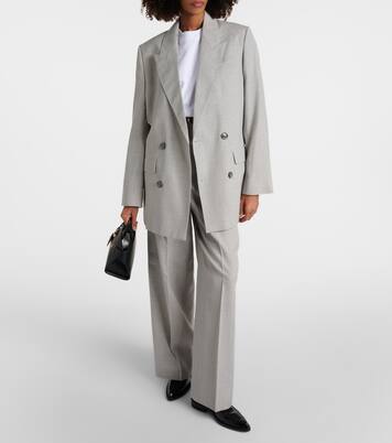 Pantalon ample à taille haute en laine | Ami Paris