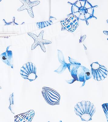 Printed cotton-blend jersey leggings | Monnalisa