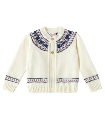 Baby Fair Isle wool-blend cardigan | La Coqueta