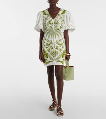 Robe Milani Off-White imprimée en lin | Farm Rio