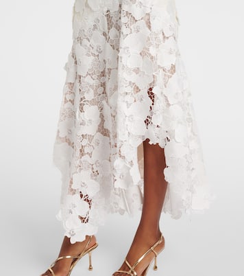 Tweed and guipure midi dress | Oscar de la Renta