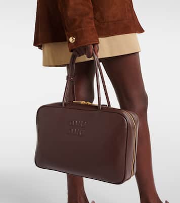 Beau Large leather tote bag | Miu Miu