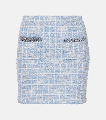 Checked embellished tweed miniskirt | Self-Portrait