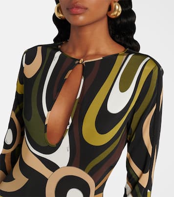 Bedruckter Body Marmo aus Satin | Pucci