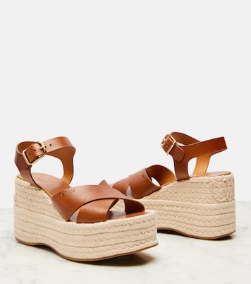 Espadrille-Wedges Isla aus Leder | Chloé