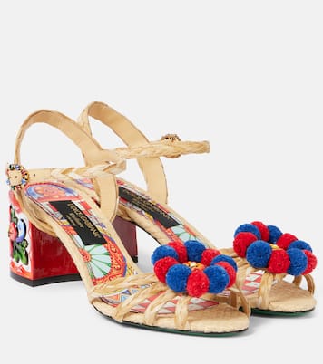 Taormina 60 embellished raffia sandals | Dolce&Gabbana