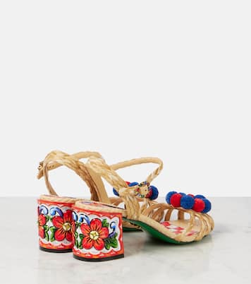 Taormina 60 embellished raffia sandals | Dolce&Gabbana