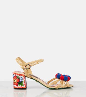 Taormina 60 embellished raffia sandals | Dolce&Gabbana