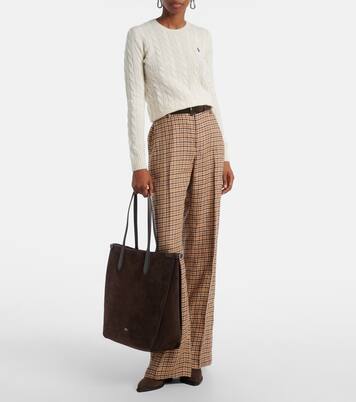 Leather-trimmed suede shopper | Polo Ralph Lauren
