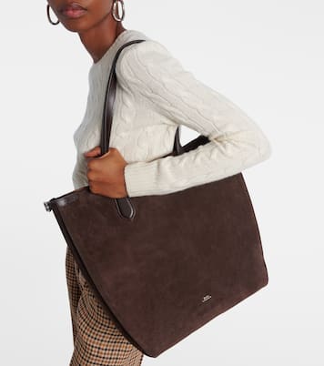 Leather-trimmed suede shopper | Polo Ralph Lauren