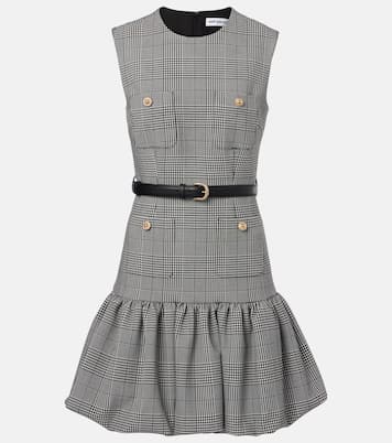 Belted Prince of Wales check minidress | Self-Portrait