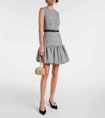 Belted Prince of Wales check minidress | Self-Portrait