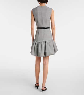 Belted Prince of Wales check minidress | Self-Portrait