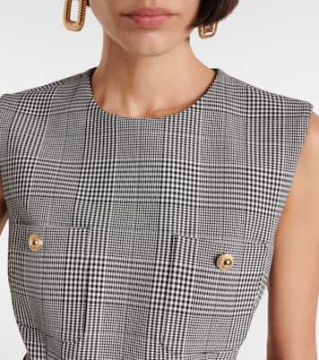 Belted Prince of Wales check minidress | Self-Portrait
