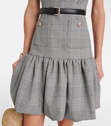 Belted Prince of Wales check minidress | Self-Portrait