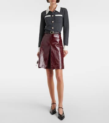 Belted patent leather miniskirt | Self-Portrait