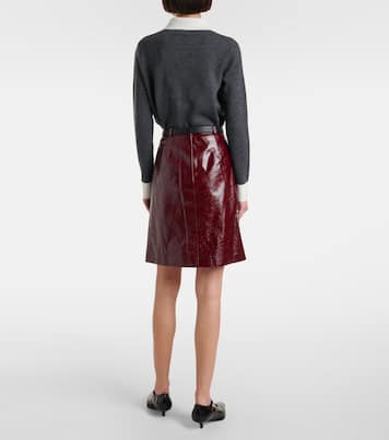 Belted patent leather miniskirt | Self-Portrait