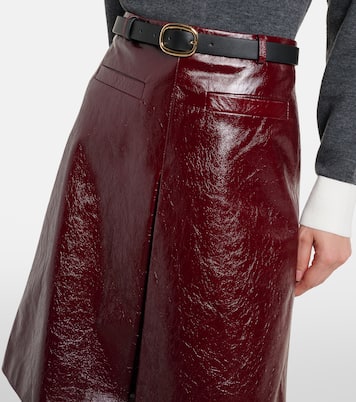 Belted patent leather miniskirt | Self-Portrait