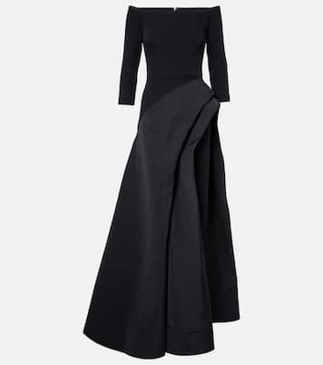 Nila draped off-shoulder crêpe gown | Safiyaa