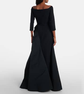 Nila draped off-shoulder crêpe gown | Safiyaa
