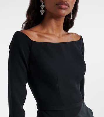 Nila draped off-shoulder crêpe gown | Safiyaa