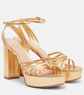 Plateausandalen Rita 70 aus Metallic-Leder | Gianvito Rossi