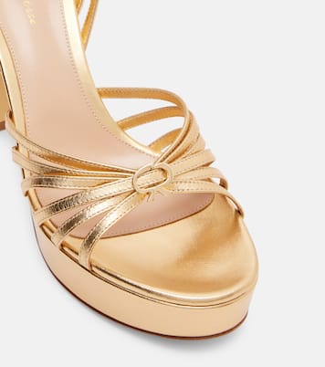 Plateausandalen Rita 70 aus Metallic-Leder | Gianvito Rossi