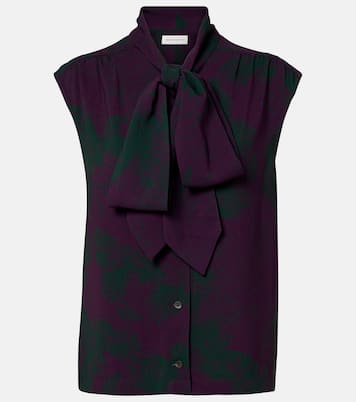 Printed tie-neck top | Dries Van Noten