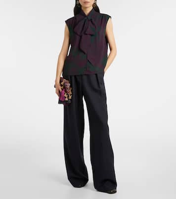 Printed tie-neck top | Dries Van Noten