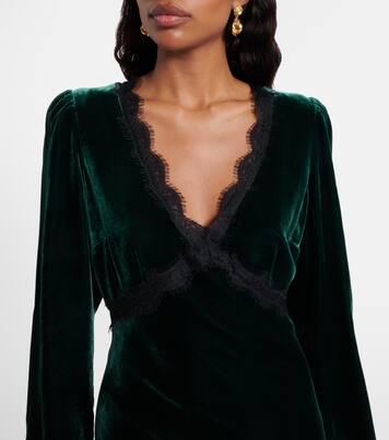 Robe Macie en velours et dentelle | Rixo