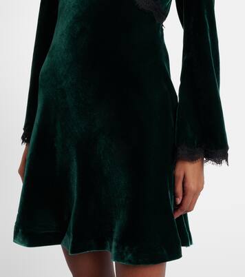 Robe Macie en velours et dentelle | Rixo