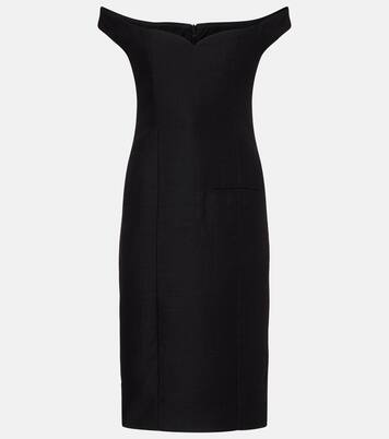Bonny wool and linen-blend midi dress | Calvin Klein Collection