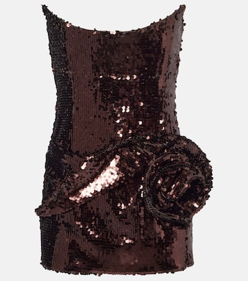 Floral-appliqué sequined minidress | Magda Butrym