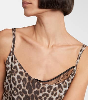 Leopard-print draped silk maxi dress | Jacques Wei