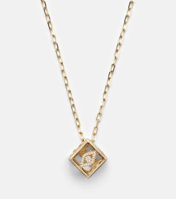 14kt gold charm necklace with diamonds | Sydney Evan