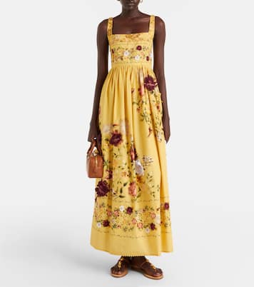 Barbara floral-appliqué cotton maxi dress | Agua by Agua Bendita