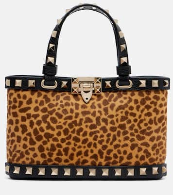 Rockstud calf hair top-handle bag | Valentino Garavani